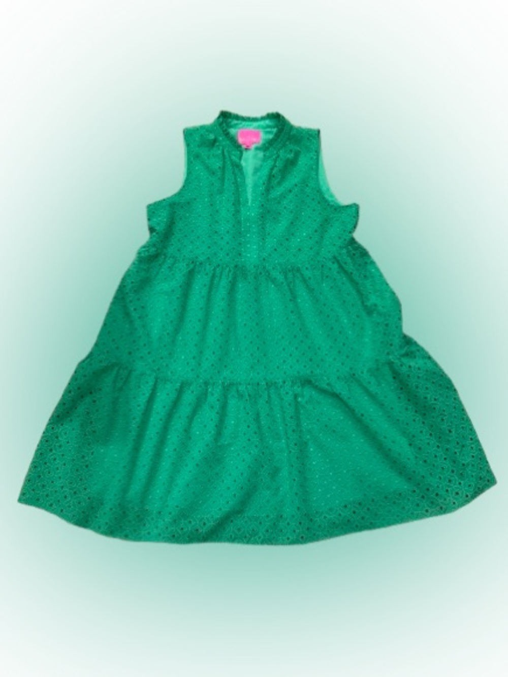 Lily Pulitzer Green Eyelet Tiered Dress